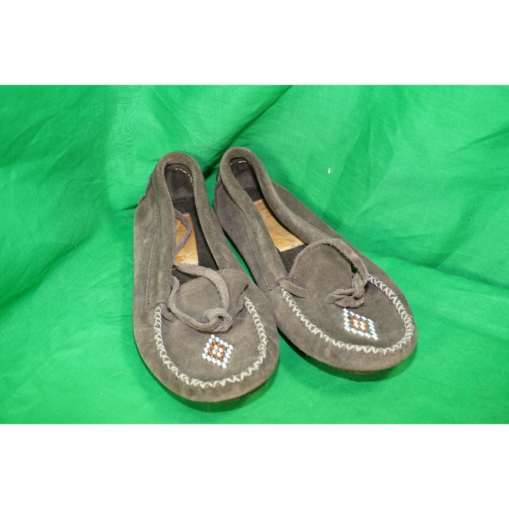 Manitobah‎ Mukluks Womens Gray Suede Beaded Moccasins Size 5